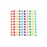 Schminkdecoratie stickers 100 st hartjes assorti kleuren