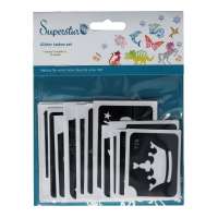 Glittertattoo stencil set Fairytale