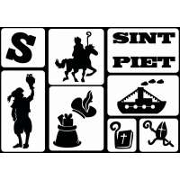 Glittertattoo Stencil Sinterklaas