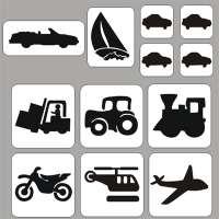 Glittertattoo stencilset Voertuigen