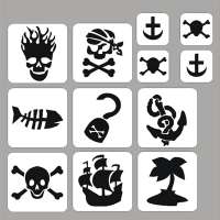 Glittertattoo stencilset Piraten