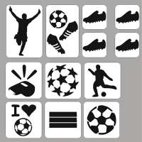 Glittertattoo stencilset voetbal