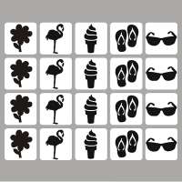 Glittertattoo stencilset Summervibes