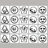 Glittertattoo stencilset Emoticon