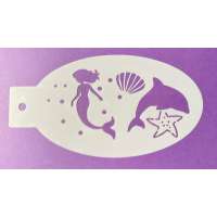 Sjabloon Mermaid with Dolphin