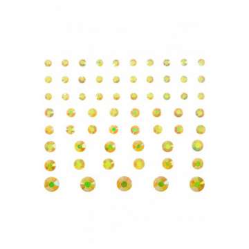 Schminkdecoratie stickers 65  Diamantjes Geel met Olieglans