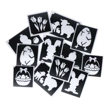 Glittertattoo stencil set Pasen