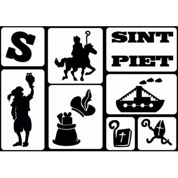 Glittertattoo Stencil  Sinterklaas