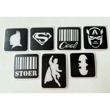 Glittertattoo set Superhelden