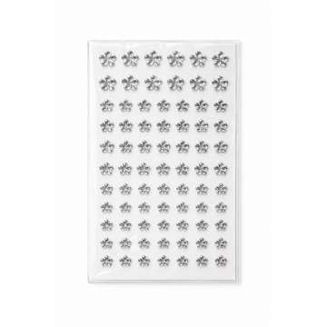 Face jewels Silver Flowers