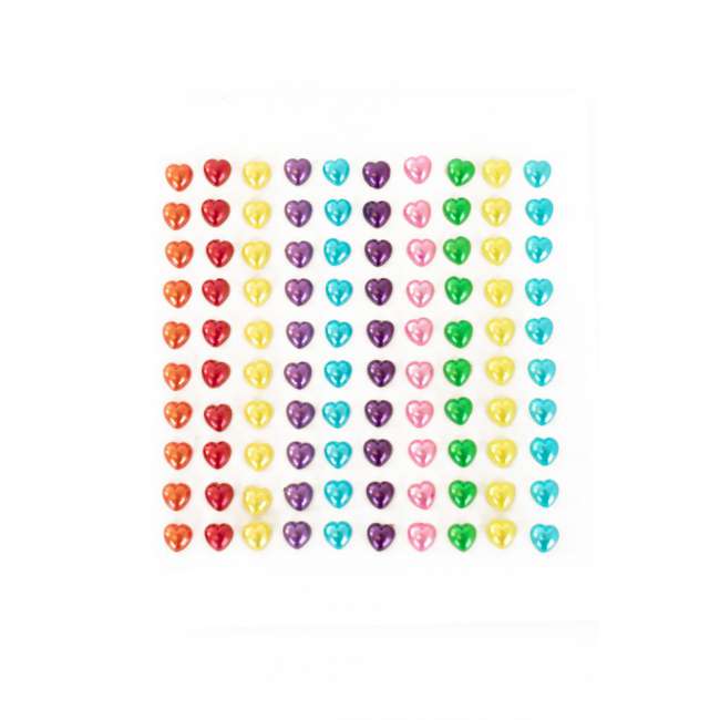 Schminkdecoratie stickers 100 st hartjes assorti kleuren