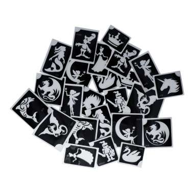 Glittertattoo stencil set Fairytale