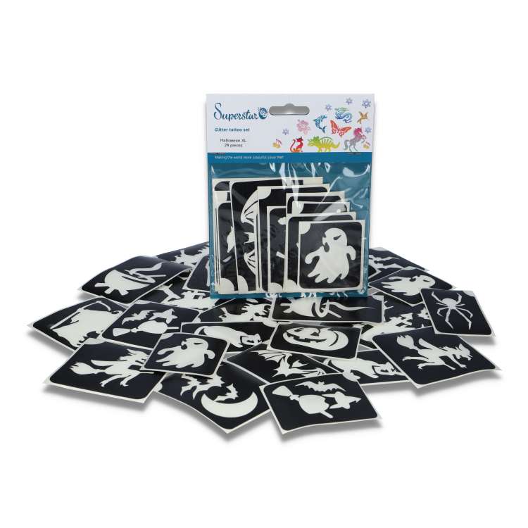 Glittertattoo stencilset Halloween
