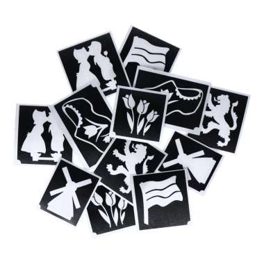 Glittertattoo stencil set Holland