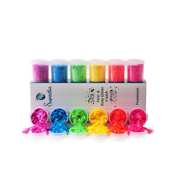 Six Pack Fluorescent Chunky Glitter Mix