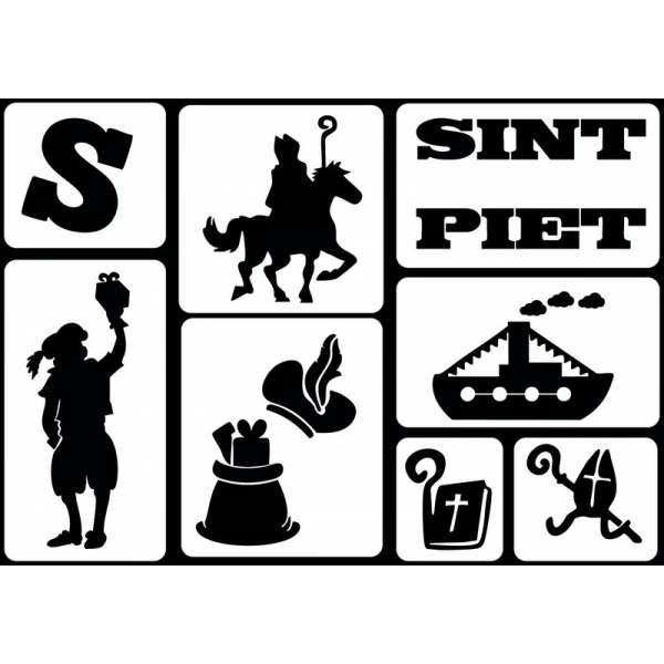 Glittertattoo Stencil Sinterklaas