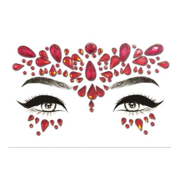 Face Jewel Lady in red