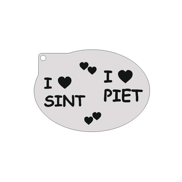 Schminksjabloon I love Sint&Piet