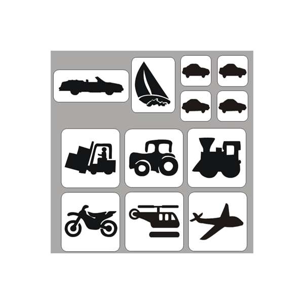 Glittertattoo stencilset Voertuigen