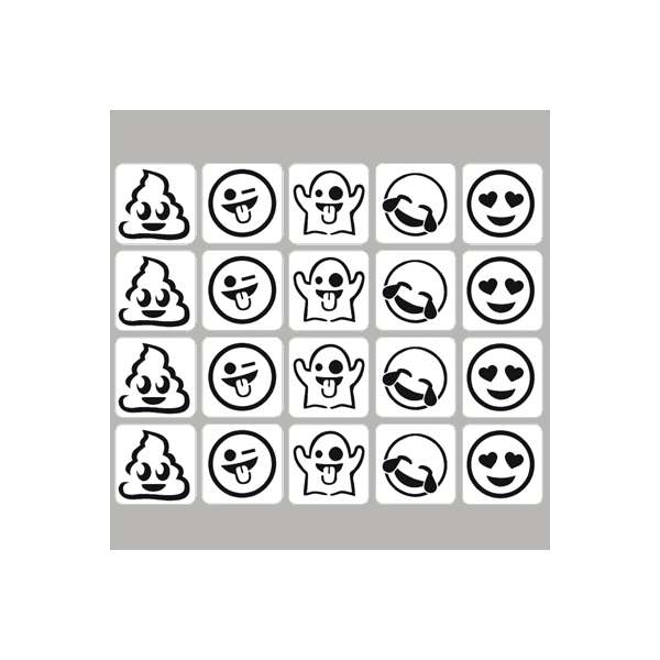 Glittertattoo stencilset Emoticon