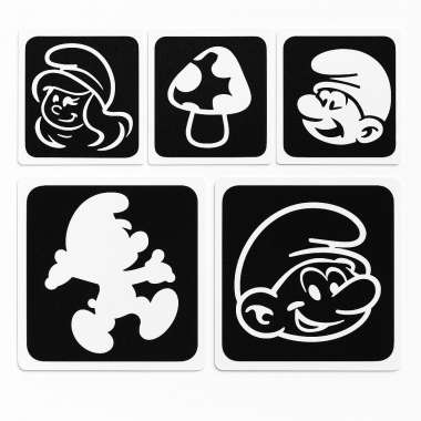Glitter tattoo stencilset De Smurfen