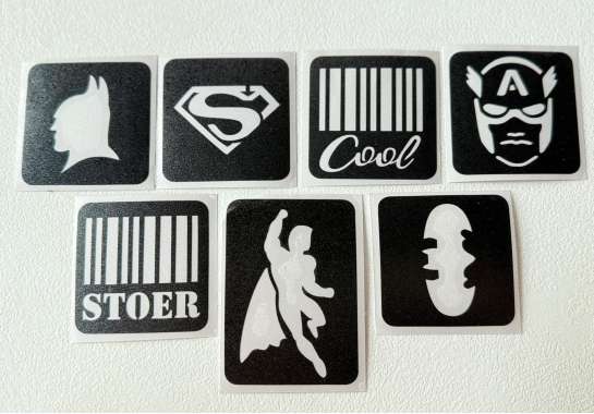Glittertattoo set Superhelden